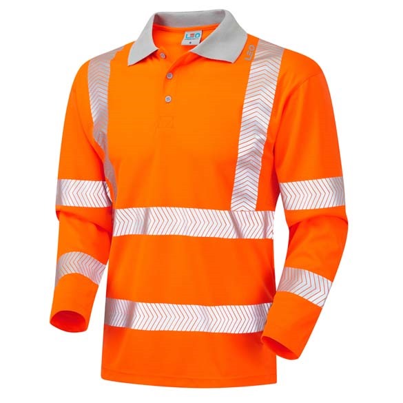 LEO WORKWEAR BARRICANE ISO 20471 Cl 3 Coolviz Plus Sleeved Polo Shirt